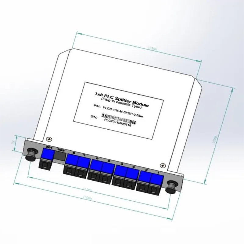 1*4 1*8 PLC plug-in kassette splitter